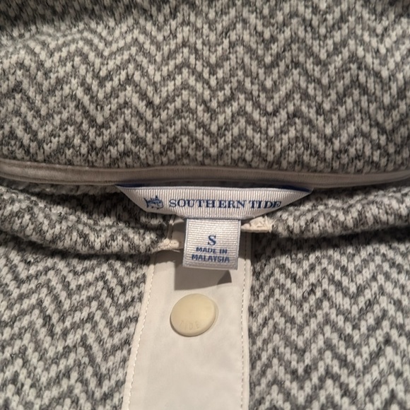 Southern Tide white and gray sweater jacket - Picture 8 of 9